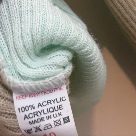 Daisy Street colorblock crop long sleeve cardigan coquette cozy preppy twee - Picture 4 of 4